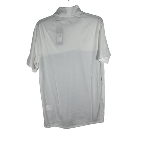 Under Armour Mens HeatGear Loose Fit UA White & Grey Polo Shirt Size Medium NWT - Picture 2 of 8